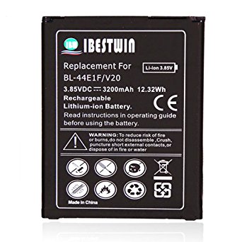 IBESTWIN LG V20 Battery, 3200mAh Li-ion Replacement Battery for LG V20, BL-44E1F, V20 H918(T-Mobile), V20 H910(AT&T), V20 VS995(Verizon), V20 LS997(Sprint), V20 H990(U.S. Cellular), V20 Spare Battery