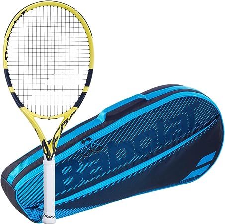Babolat Aero 112 Strung Tennis Racquet Bundled with an RH3 Club Essential Tennis Bag in Your Choice of Color