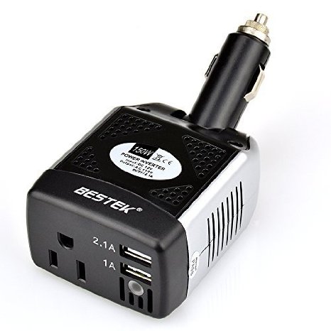 BESTEK 150W Power Inverter Car Charger with 2 USB Charging Ports (3.1A Shared)