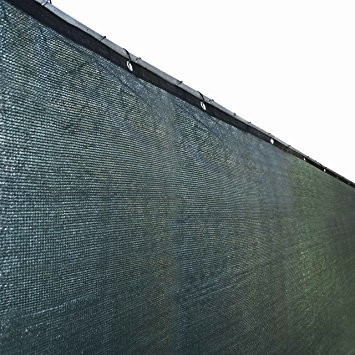 ALEKO 4 x 25 Feet Dark Green Fence Privacy Screen Outdoor Backyard Fencing Privacy Windscreen Shade Cover Mesh Fabric With Grommets