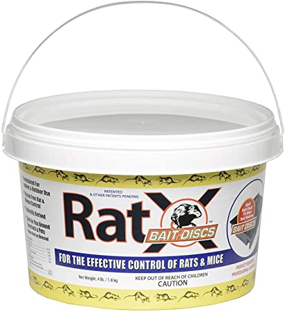 EcoClear Products 620118-4, RatX Bait Discs, All-Natural Non-Toxic Humane Rat and Mouse Killer, 4 lb. Bucket