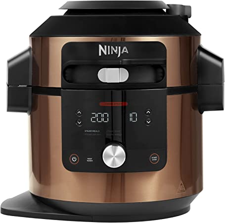 Ninja Foodi MAX 14-in-1 SmartLid Multi-Cooker 7.5L [OL650UKCP] Amazon Exclusive, Pressure Cooker, Air Fryer, Copper/Black