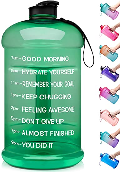 Venture Pal Large 128oz/74oz Leakproof BPA Free Fitness Sports Water Bottle with Motivational Time Marker to Ensure You Drink Enough Water Throughout The Day