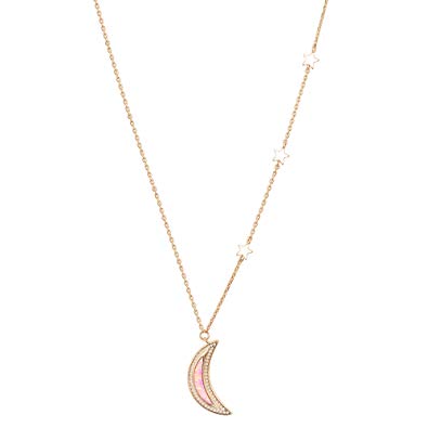 PAVOI 14k Gold Plated Moon Opal and Mother of Pearl Necklace 18" with 2" Extension