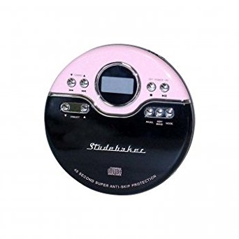 Studebaker SB3703PB Joggable Personal AM/FM CD Player- Pink/Black