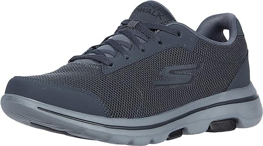 Skechers Mens Gowalk 5 Demitasse - Textured Knit Lace Up Performance Walking Shoe Sneaker Sneaker