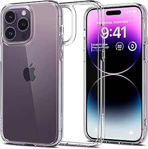 Spigen für iPhone 14 Pro Max Ultra Hybrid Hülle [Anti-Yellowing] Case Handyhülle Schutzhülle Cover Transparent Durchsichtig Dünn Slim -Crystal Clear