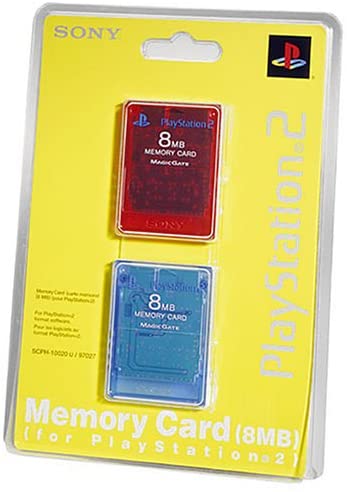 Sony Playstation 2 Memory Card 8MB 2PK Red/Blue