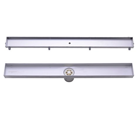 HANEBATH 28-Inch Linear Shower Drain with Tile Insert Grate,Brushed Stainless