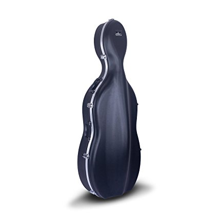 Crossrock CRA860CEFBK ABS Molded Cello Case with Wheels in Black- For Both 4/4 Size and 3/4 Size