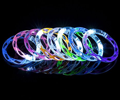 8PCS Led Helical Burr Glow Bracelet Acrylic Glow Bracelet Festival Glow Bracelet