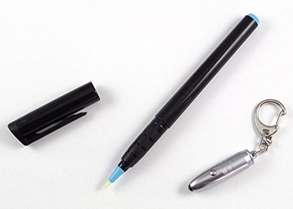 Invisible Ink Marking Pen & LED UV Light, Sharpie Type Marker and Flashlight