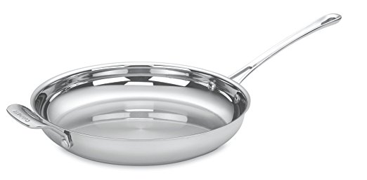 Cuisinart 422-30H Contour Stainless 12-Inch Open Skillet with Helper Handle