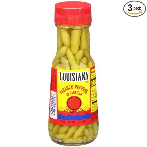 Louisiana Tabasco Peppers in Vinegar 6oz, Pack of 3