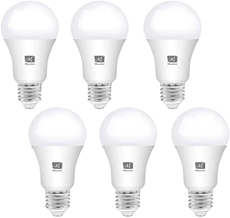 MayJazz 6 Pack E27 Led Light Bulb, A60 Screw Bulb 60W Equivalent, 800LM, Cool White 4000K, Non Dimmable