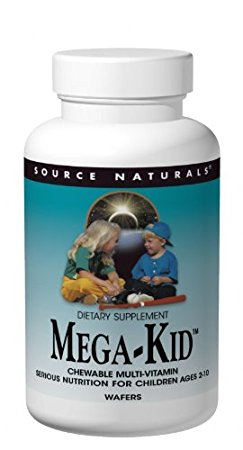 Source Naturals Mega-Kid Chewable Multi-Vitamin, Natural Berry Flavors, 120 Wafers