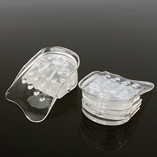 Yosoo Silicone Transparent 5 Layers Gel Taller Heel Height Shoe Lift Increase Insole Unsix Shoe Inserts Pads