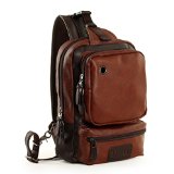 Zebella Fashion Mens Pu Leather Crossbody Daypack Chest Pack Bag Sling Bags