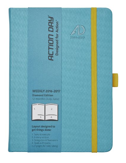 Action Day Planner 2016 - 2017 Academic Calendar : Daily Weekly Monthly Yearly Organizer & Goal Journal - Designed to Set Goals & Get Things Done ( 6 x 8 / Thread-Bound / Turquoise )
