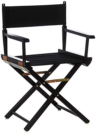 Casual Home 18" Director's Chair Black Frame with Black Canvas