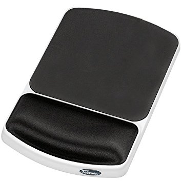 Fellowes Gel Wrist Rest and Mouse Pad, Graphite/Platinum (91741)