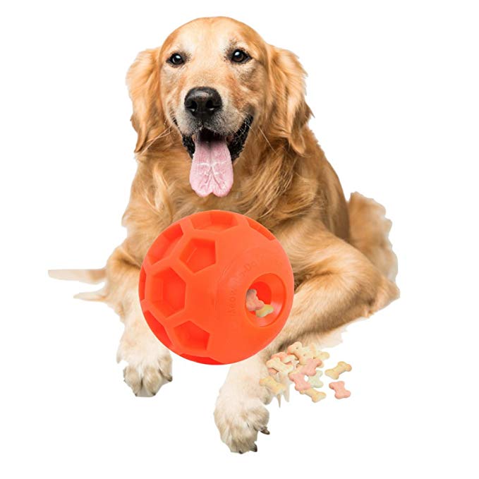 Meow-Do-Do Large Size Dog Treat Ball Interactive Treat Dispensing Dog Toy Pet IQ Treat Ball Dog Treat Ball Dispenser for Large Dogs Made of Environmental and Non-Toxic Bite Resistant Material.
