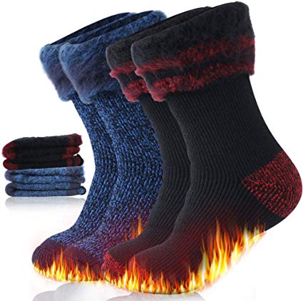 Warm Thermal Socks, Ristake Men Women Winter Thick Insulated Heated Crew Socks for Cold Weather