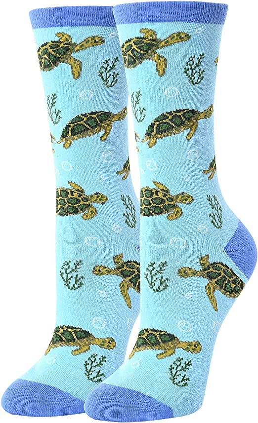 HAPPYPOP Women Girls' Sea Animal Socks Gift for Shark Whale Otter Cat Unicorn Lovers
