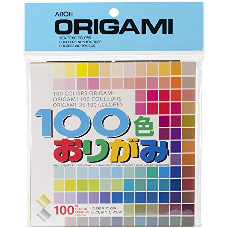 Aitoh Origami Paper, 5.875 by 5.875-Inch, 100 Colors, 100-Pack