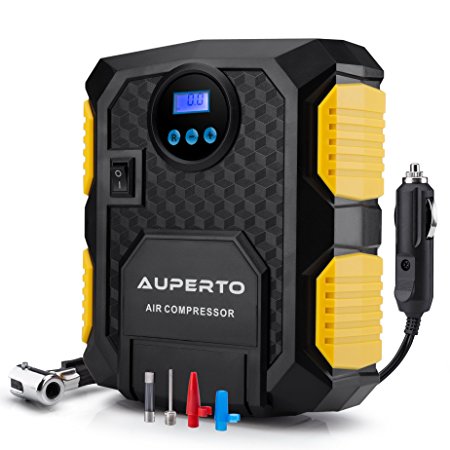 Digital Tyre Inflator,AUPERTO 12V Car Tyre Compressor Pump with Adapter to 150 PSI
