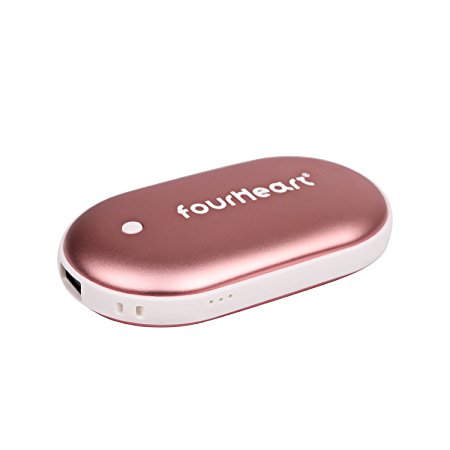Rechargeable Hand Warmers 5200mAh USB Portable Power Bank by fourHeart, Small Reusable Pocket Pebbles Battery Pack Electric Handwarmer Great Gift for Men and Women