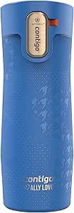 Contigo x Ally Love Stainless Steel Vacuum-Insulated Travel Mug with Autoseal and Easy Clean Lid, Spill-proof, Keeps Drinks cold 24 hrs & hot for 11 hrs, BPA Free, 16oz., West Loop 3.0, Stellar Jay