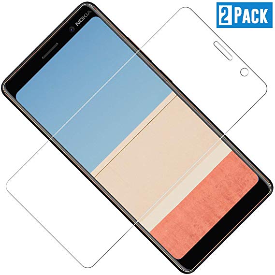 TOIYIOC Screen Protector for Nokia 7 Plus, [2 Pack] [0.30mm] [Case Friendly] Tempered Glass Film Compatible With Nokia 7 Plus