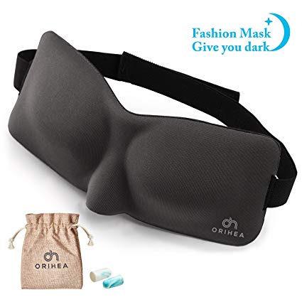 Sleep Mask for Men Women, Fashion Block Out Light Eye Mask for Sleeping, Comfort and Lightweight Eye Cover, 3D Contoured Without Pressure Eyeshades for Travel, Shift Work, Naps Blindfold(Dark Gray)
