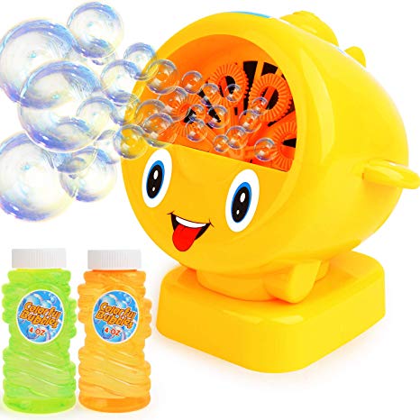 Automatic Bubble Machine for Kids , Easy to Use | Funny Bubble Toy for Kids - Great Gift Ideas for Kids Includes 2 X 4 Oz Bubble Solution Up to 500 Bubbles Per Minute Indoor and Outdoors