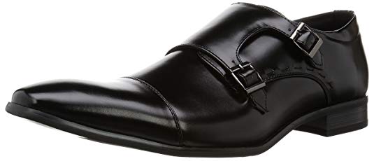 MMONE Mens Double Monkstrap shoes Oxford KingSize Big size Memory Foam Insole Shoes Black Dark Brown