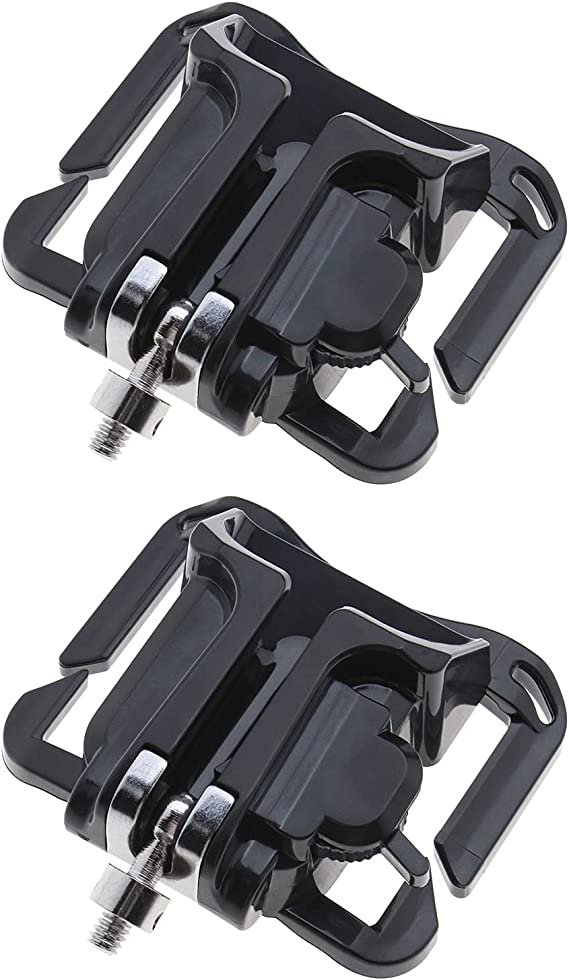 Micro Traders 2pcs Metal Camera Waist Belt Holder Camera Belt Clip 110x85mm Bearing Capacity 10KG Fast Loading for DSLR Camera Black