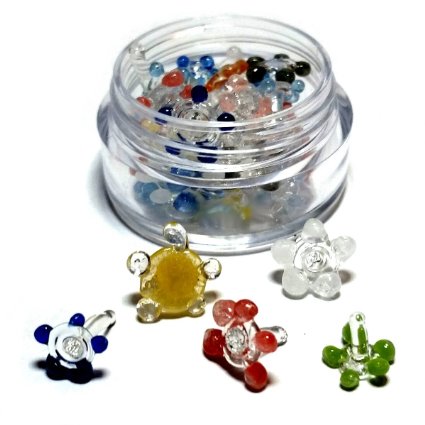 20  Glass Flower/Daisy Screens [20 Pcs w/ Small Container]