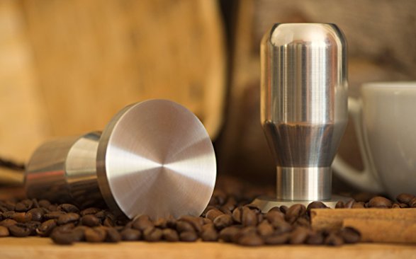 Modern Professional Coffee Espresso Tamper 100% Stainless Steel Base, Variety of Sizes 49mm-58.35mm. (53mm)