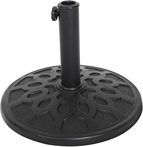 LUCKYERMORE Patio Umbrella Base Stand 17-Inch 18LB Fits 1.5in to 1.90in Umbrella Pole Heavy Duty Rust Free Composite Resin for Outdoor Patio Lawn Restaurant,Base de sombrilla de Patio