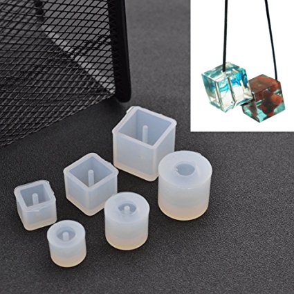 Sparklelife 6 Pcs Silicone DIY Bead Mold Round Square Shape Jewellery Making Hand Craft Tool