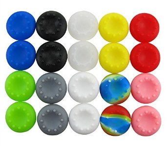 Yueton 10 Pairs Colorful Silicone Accessories Replacement Parts Thumb Grip Cap Cover For PS2, PS3, PS4, XBox 360, XBox One Controller