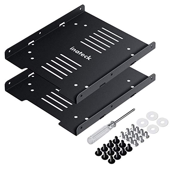 Inateck SSD Mounting Bracket 2 packs, 2.5 Inch HDD/SSD to 3.5 Inch Internal Hard Disk Drive Mounting Kit Bracket SA04004