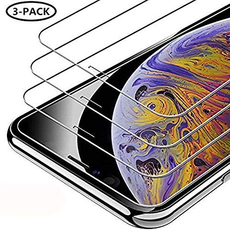 3-Pack Crystal Clear Tempered Glass Screen Protector Compatible with iPhone Xs Max 6.5 inch, [Anti-Scratch] [Anti-Fingerprint]