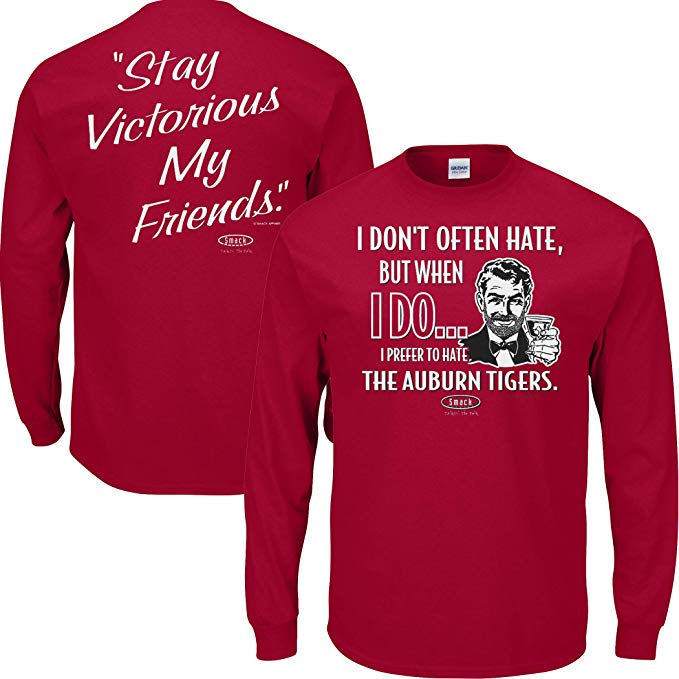 Smack Apparel Alabama Football Fans. Stay Victorious. I Don't Often Hate (Anti-Auburn) Crimson T-Shirt (Sm-5X) (Sm-5X)