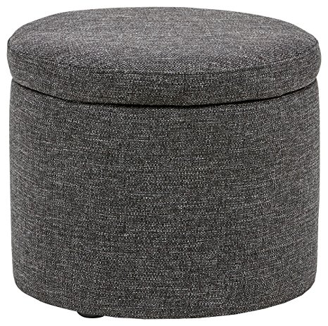 Rivet Madison Lift-Top Modern Storage Ottoman, 20"W, Caviar