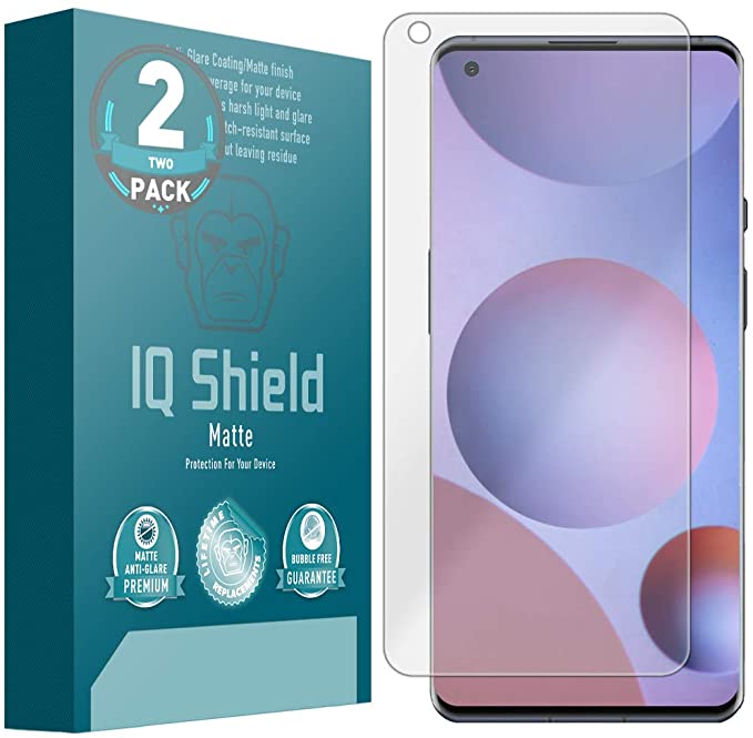 IQ Shield Matte Screen Protector Compatible with OnePlus 9 Pro (2-Pack) Anti-Glare Anti-Bubble Film