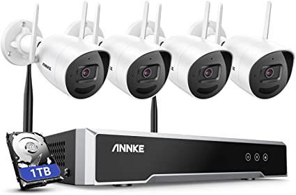 Annke WS500 Sistema di Telecamere di Sicurezza Wireless Super HD 5MP con 114° FoV Visione Notturna EXIR 3.0 30m Antenne MIMO 2T2R Registrazione Audio per Sorveglianza WiFi Indoor e Esterna – 1TB