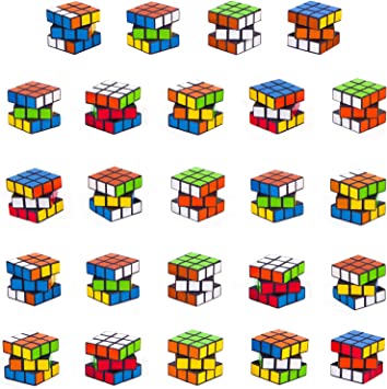 GOAUS 3x3 Mini Cubes Bulk 24 Pack, 1.18 inch Puzzle Party Favors for Kids, Small Prizes Little Toys for Boys Girls for Gift Bags