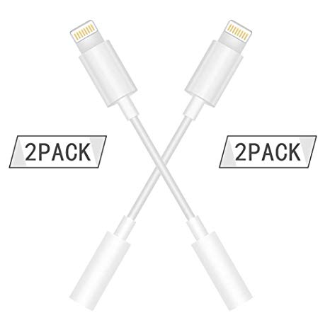 Lighting to 3.5mm CaseyPop Headphones Jack Adapter Cable Compatible with iPhone 7&8/7&8Plus iPhone X iPhone Xs iPhone XR Adapter Headphone Jack and More (iOS 10/ iOS 12)(White) Accessories